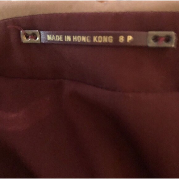 Etienne Aigner Reversible Trench Coat Womens Size 8P Oxblood/Khaki Leather Trim - Picture 5 of 15